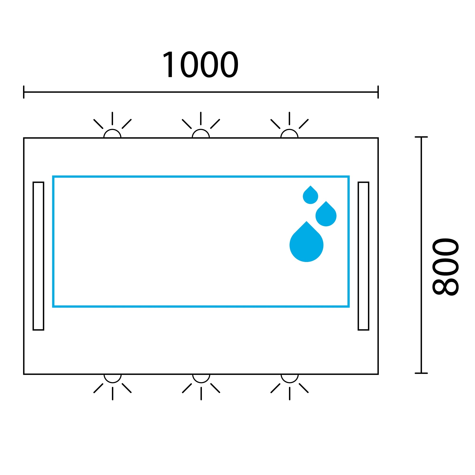Lineabeta - Specchio LED Art 100x80cm con cornice grigia e antiappannamento