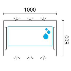 Lineabeta - Specchio LED Art 100x80cm con cornice grigia e antiappannamento