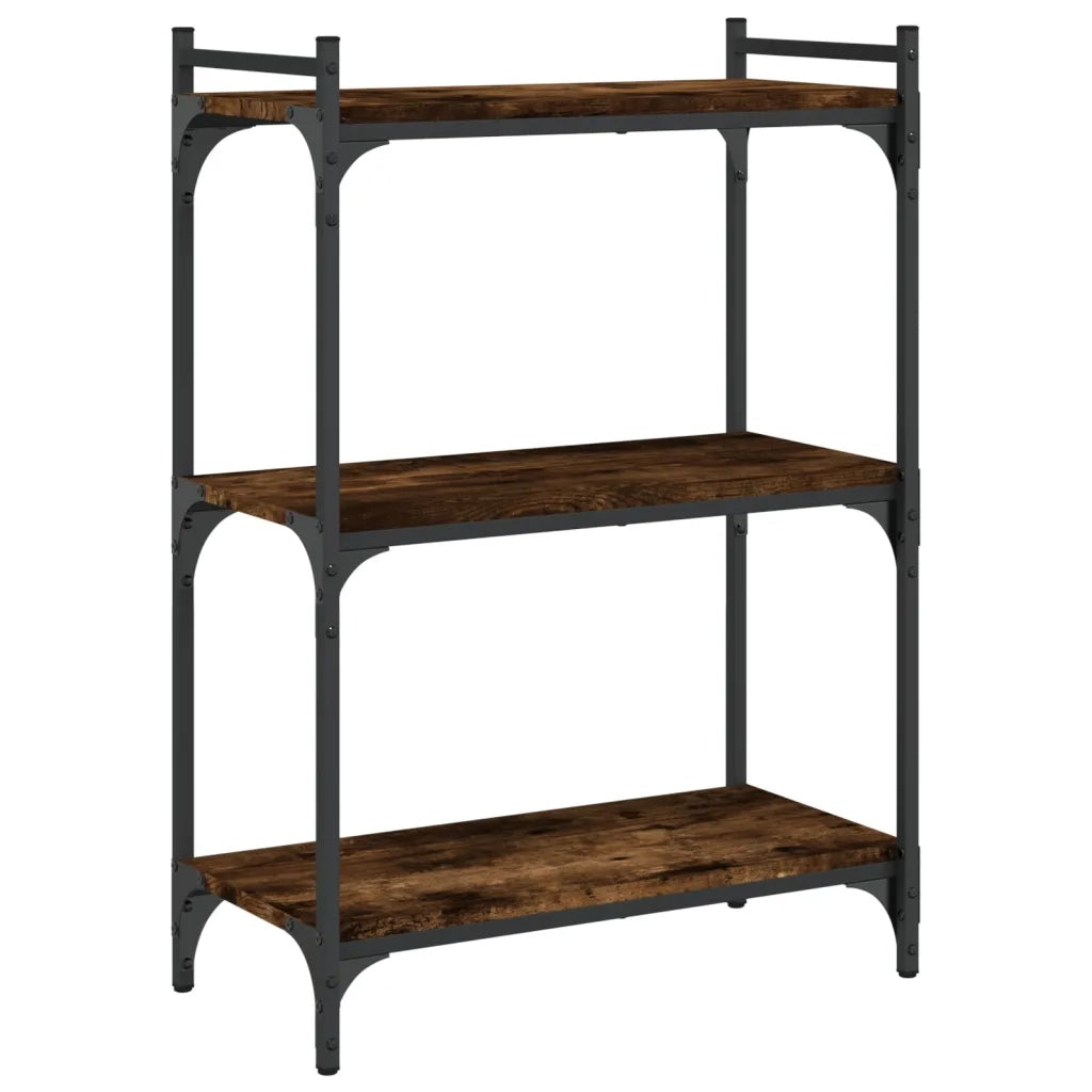 Libreria a 3 Ripiani Rovere Fumo 60x30x86 cm Legno Multistrato 837649