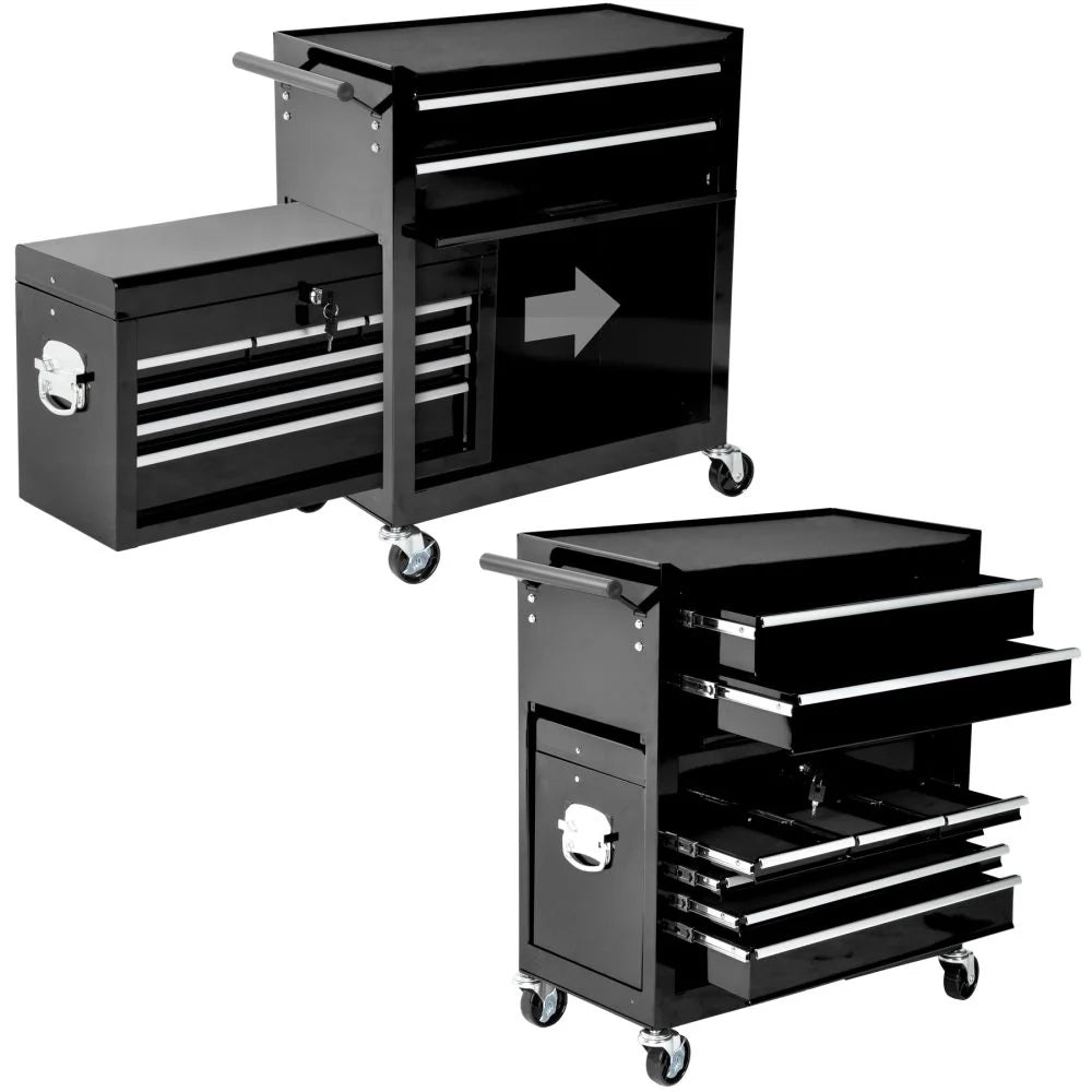 Carrello da officina a 8 cassetti nero 3408117