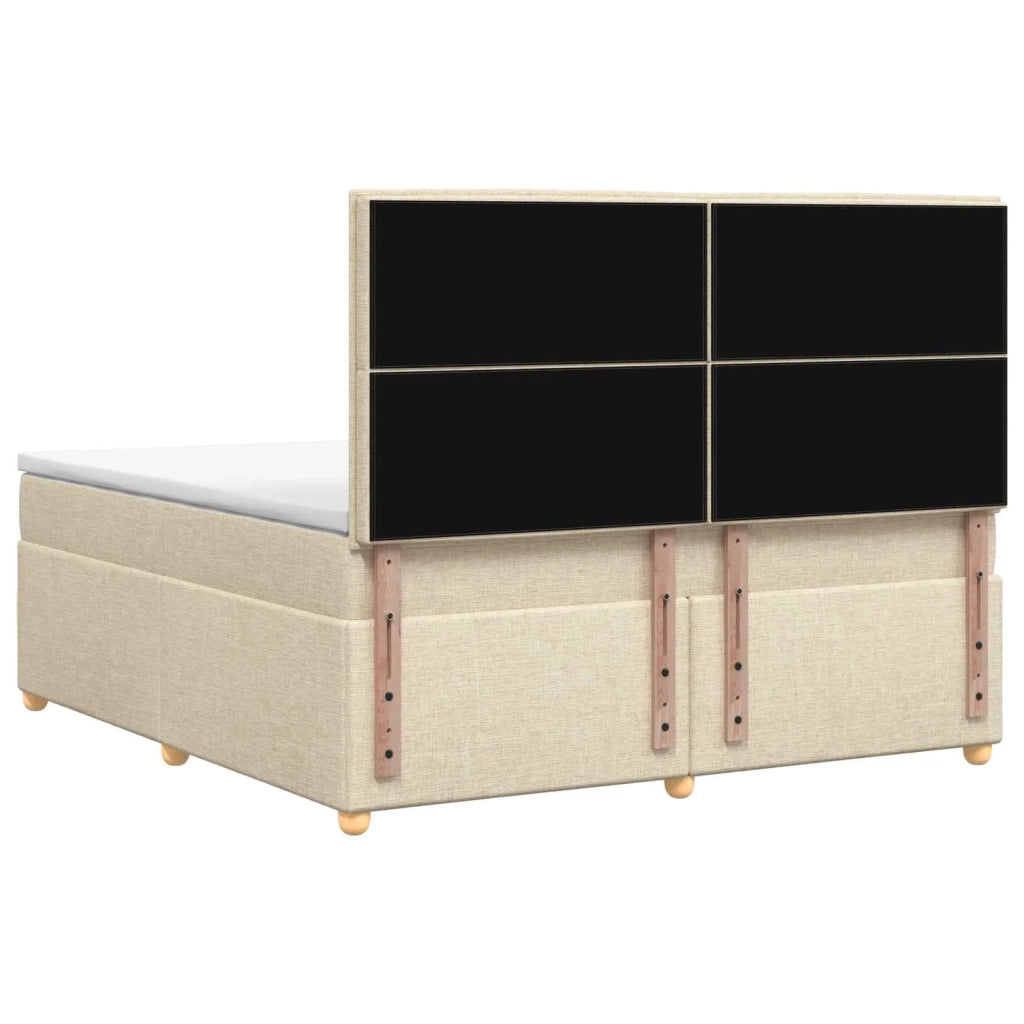 Letto box spring con materasso Crema 160 x 200 cm Tessuto 3455397