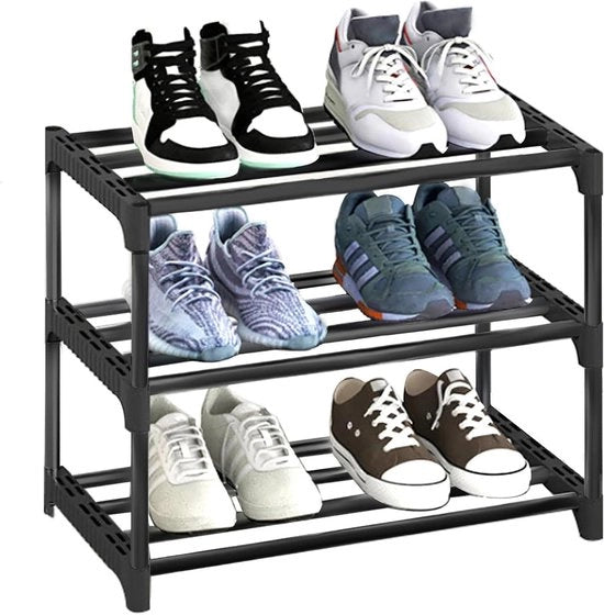 Sostegno per scarpe a 3 livelli per ingressi, corridoi e armadi - piccolo, stretto e leggero con organizzatore di archiviazione
