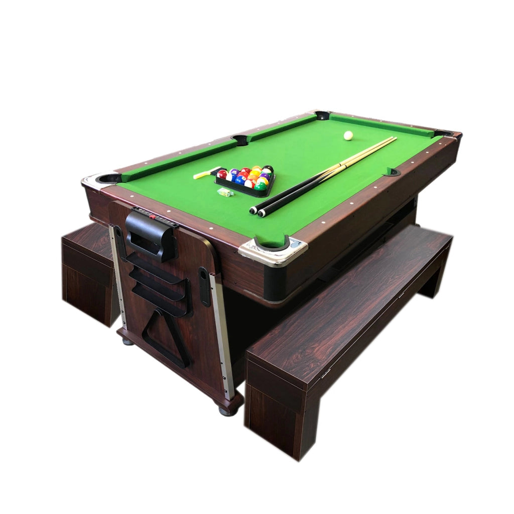Tavolo da biliardo 7 piedi Multi-gioco verde Air Hockey + Ping pong – Mattew con panche