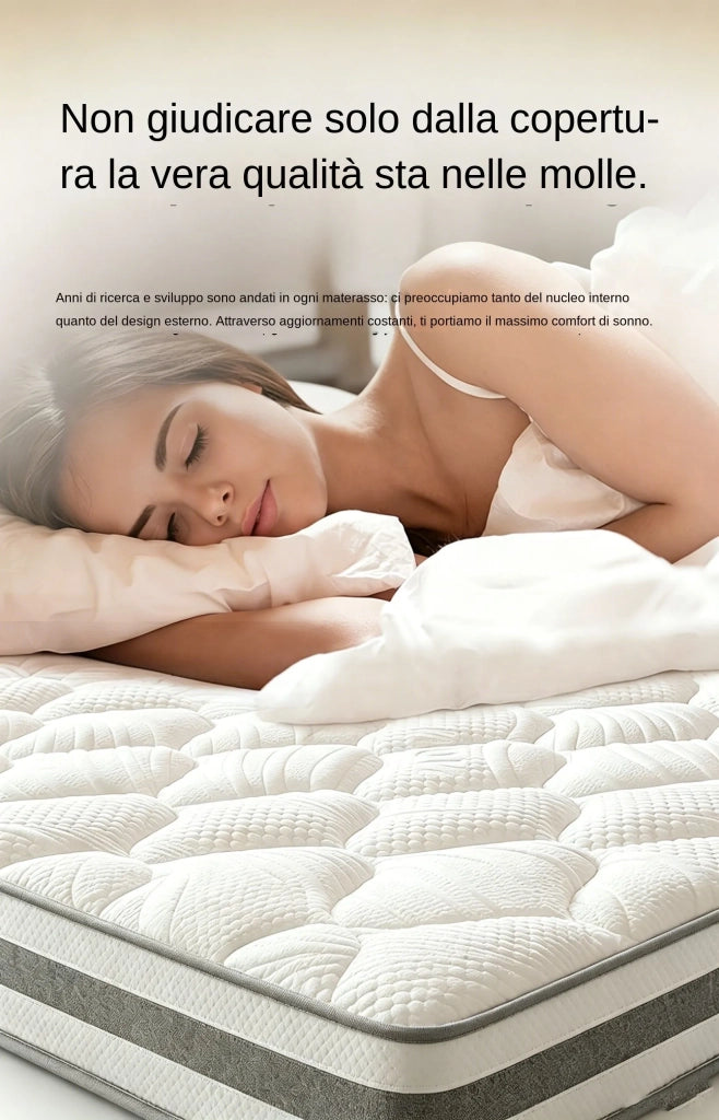 Materasso a Molle Insacchettate 7 Zone con Comfort Foam Rigidità H4 140x190x25 cm; Bianco