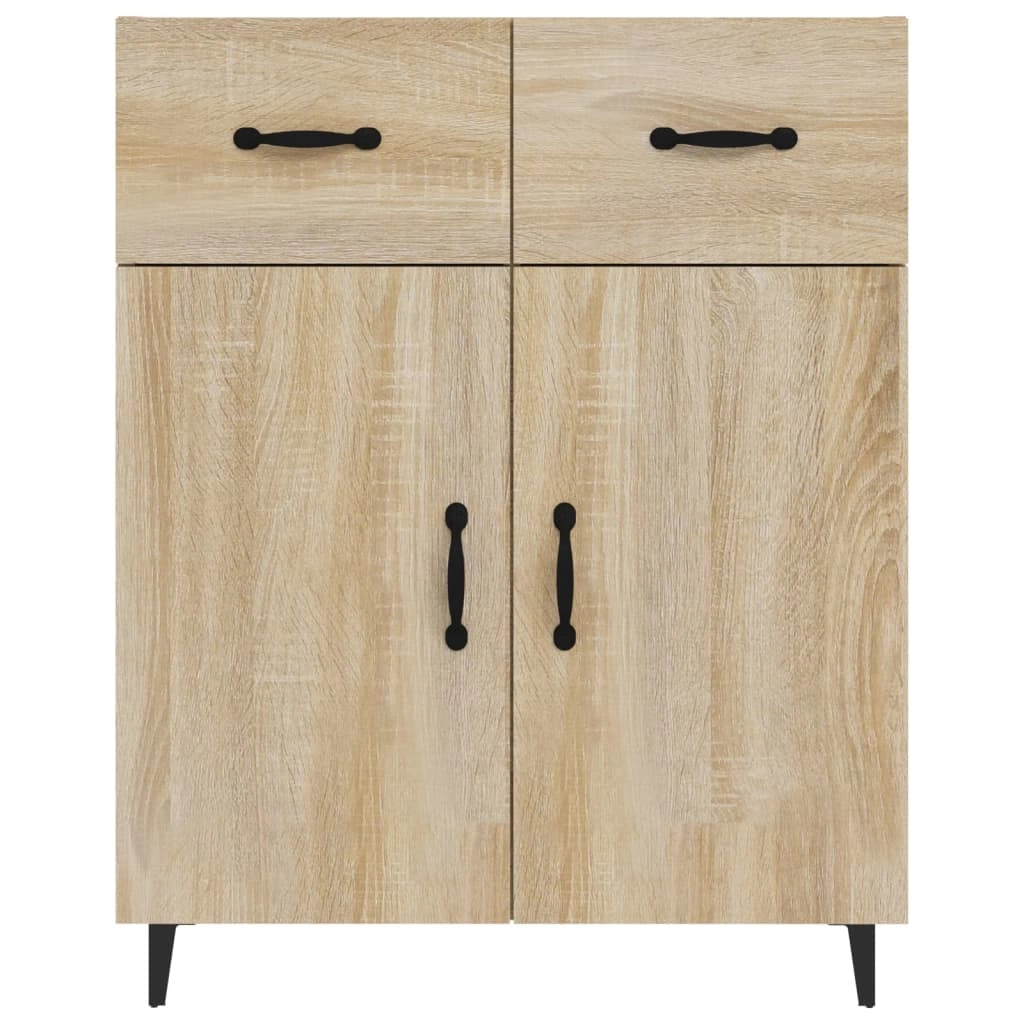 Buffet credenza cassettiera armadio mobile contenitore organizer cucina soggiorno rovere Sonoma 69,5 x 34 x 90 cm legno ingegnerizzato marrone 02_0031657
