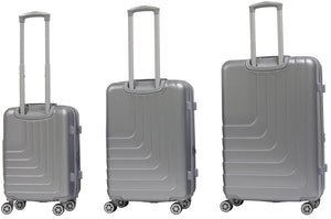 Set 3 Valigie Trolley Rigide in ABS 4 Ruote TSA Ravizzoni Titanio Silver