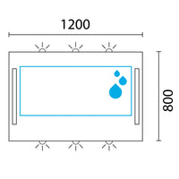 Lineabeta - Specchio LED Art 120x80cm con cornice grigia e antiappannamento