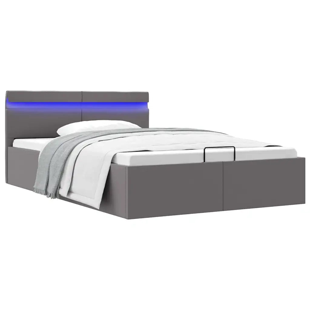 Giroletto Contenitore Idraulico LED Grigio Similpelle 120x200cm