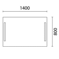 Lineabeta - Specchio LED Art 140x80cm dimmerabile con cornice grigia