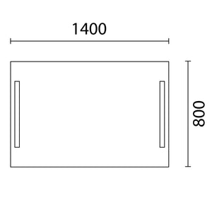 Lineabeta - Specchio LED Art 140x80cm dimmerabile con cornice grigia