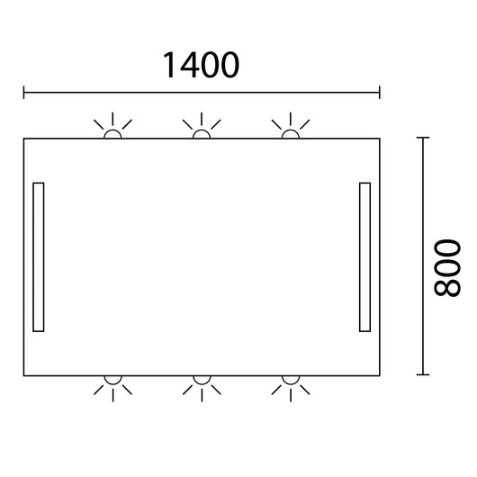 Lineabeta - Specchio LED Art 140x80cm con cornice grigia e luce ambientale