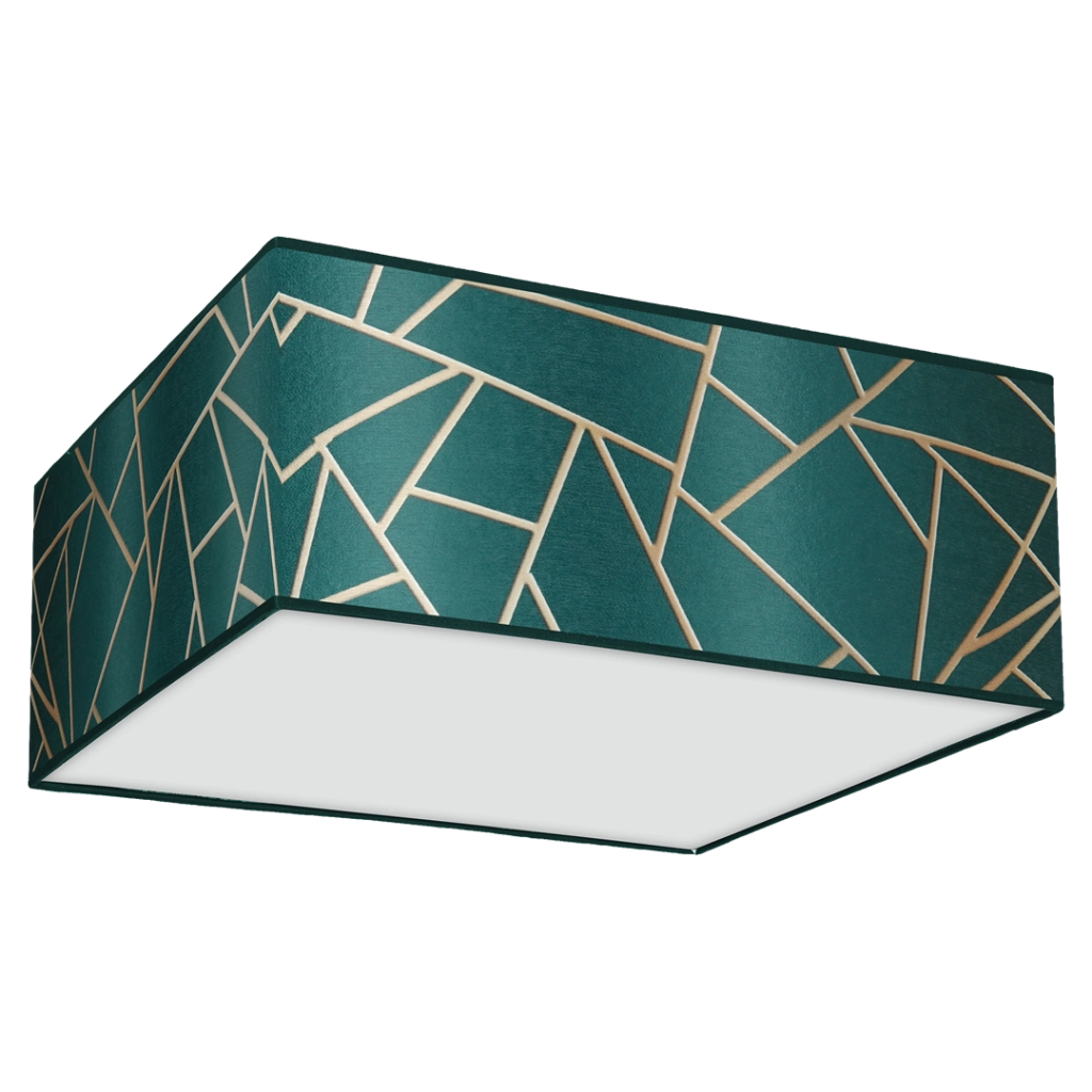 Plafoniera quadrata Milagro Ziggy verde 50 cm 3xE27