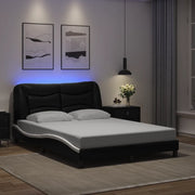 Giroletto con LED senza Materasso Hvar Nero e Bianco 140x200 cm 3213939