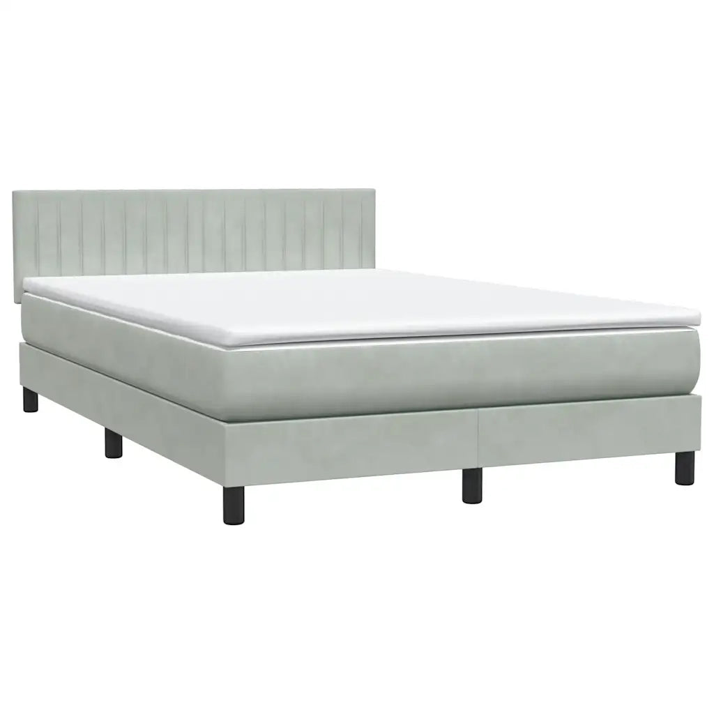 Giroletto a Molle con Materasso Grigio Chiaro 160x210cm Velluto 3316407