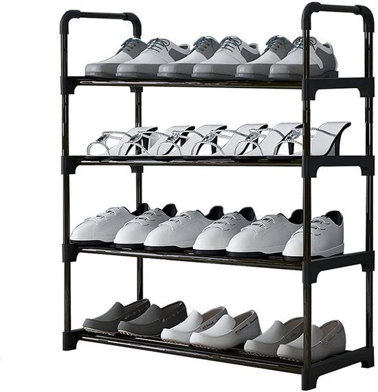 Scaffale per scarpe aperto - robusto e duraturo - 4 livelli - acciaio