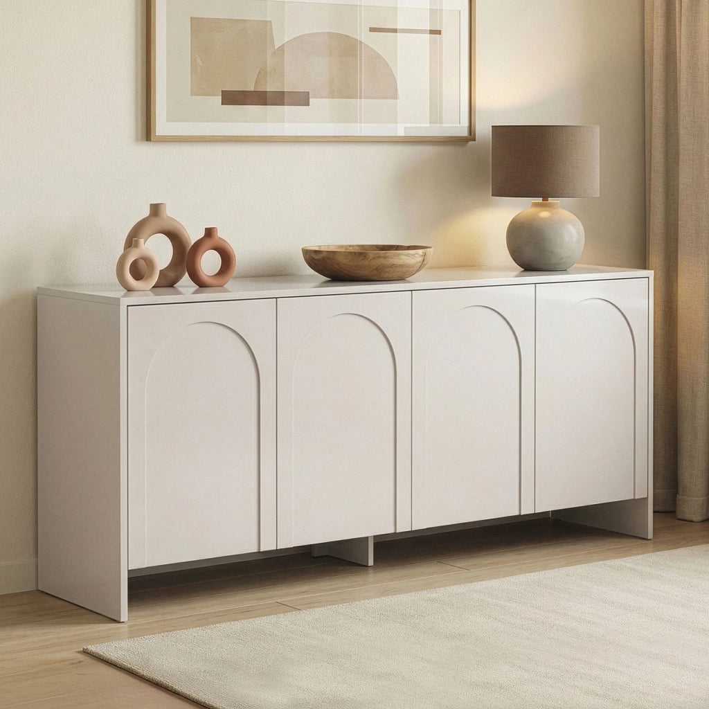 Credenza in legno "Arlen" - 180 x 45 x 80 cm - Crema