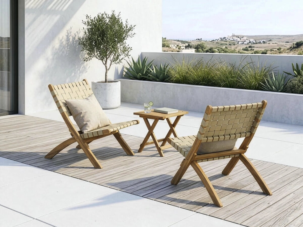 Set di 2 sedie da giardino in legno Hanoi - Beige