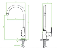 Rubinetto Lavello con Filtro Acqua | Beccuccio a U 360°, Cromato o Nero, Acqua Filtrata Direttamente dal Rubinetto