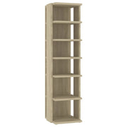 Scarpiera 27,5 x 27 x 102 cm 6 ripiani salvaspazio stile moderno legno di rovere Sonoma ingegnerizzato 02_0047937