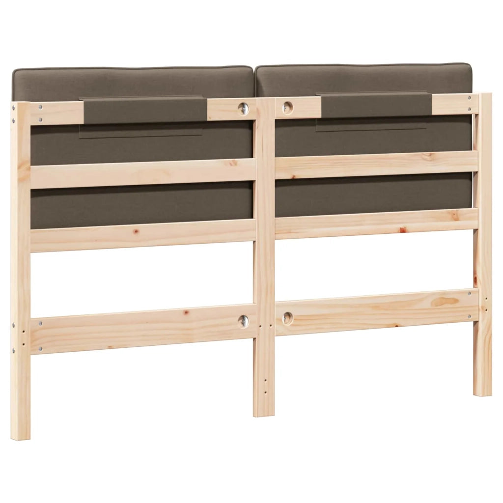 Testiera imbottita-Testiera con Cuscini-Testata Marrone e taupe 160 cm Pino massello 291607