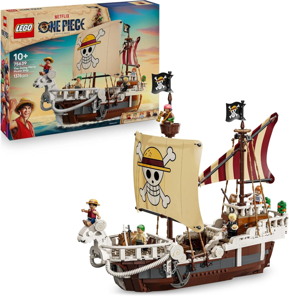 LEGO ONE PIECE La Nave Pirata Going Merry - Modello di Barca Giocattolo da Esposizione con 5 Minifigure tra cui Luffy, Z