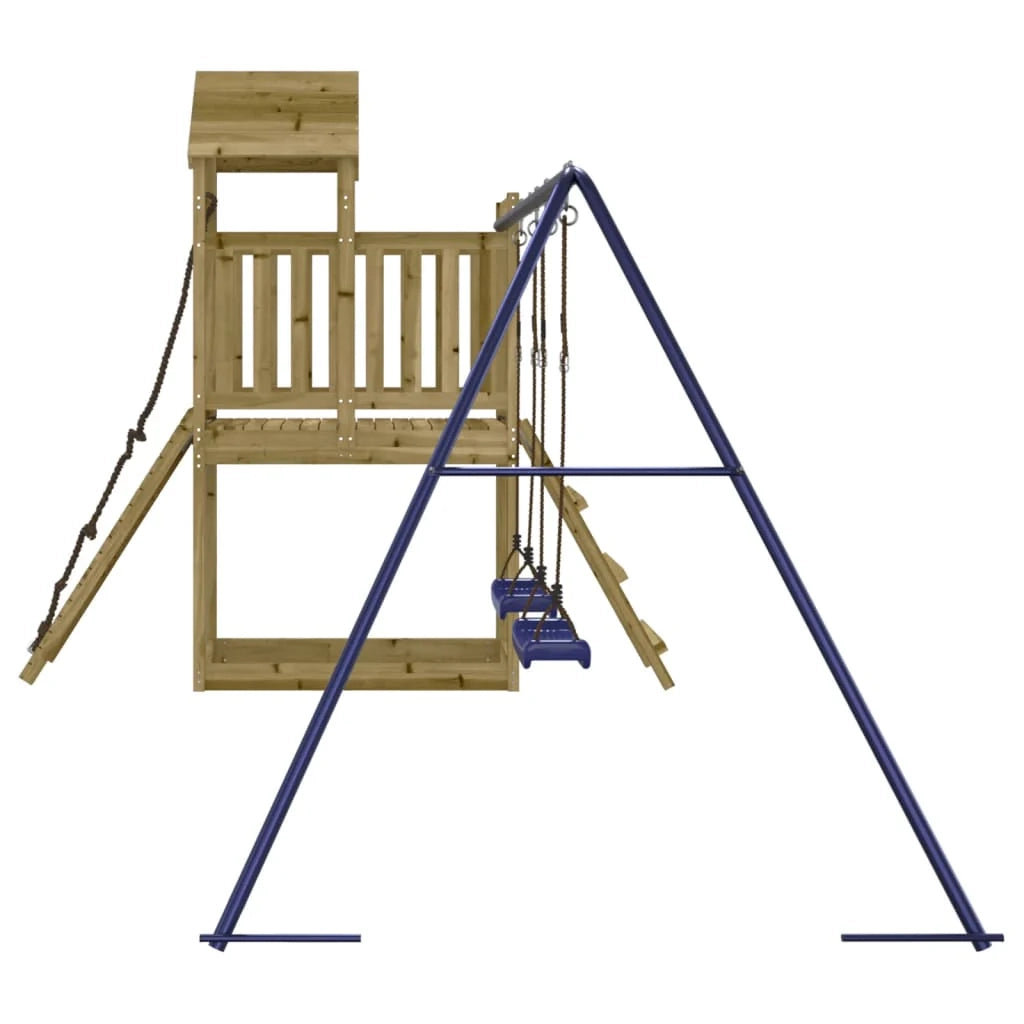 Altalene per parco giochi all'aperto scivolo altalene robuste giochi da giardino 313 x 248 x 214 cm legno di pino impregnato 02_0004999