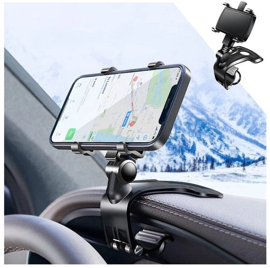 Oggetto da Auto 1400° Girevole - Sostituzione di Autoholder - Materiale Antiscivolo - Adattabile per Pannello di Controllo/Parasole - Realizzato in ABS - 10 x 8,5 cm - Otre per Auto