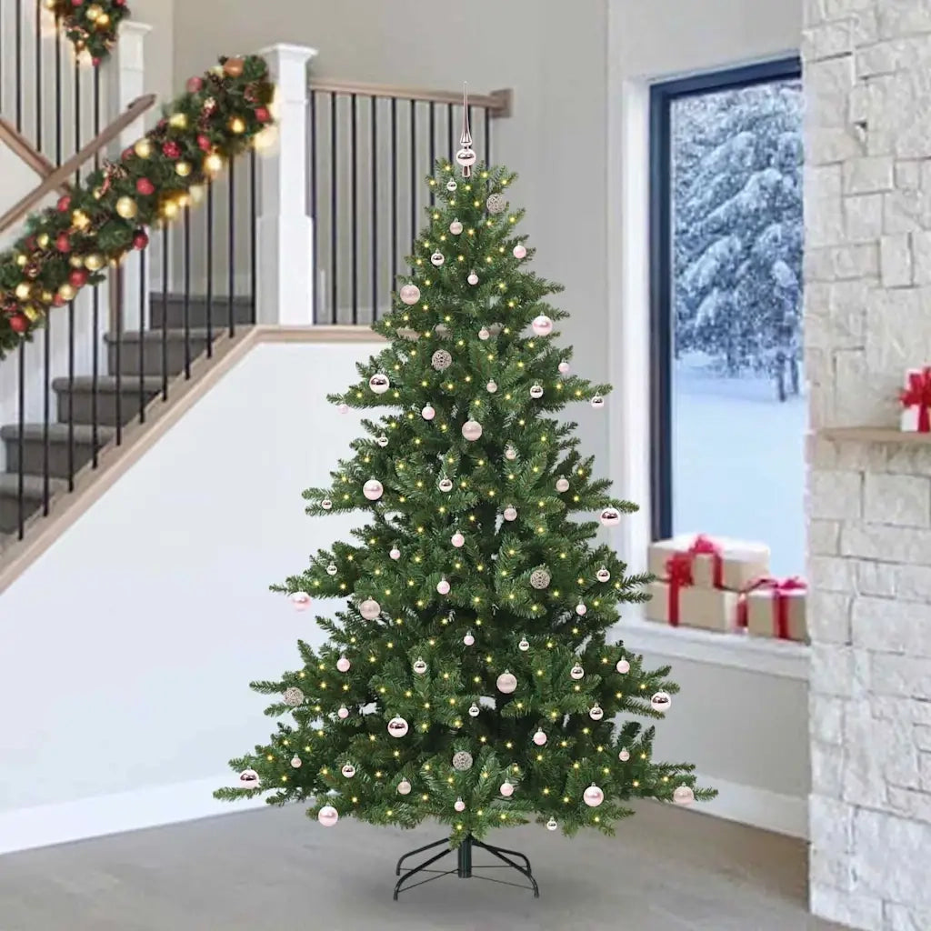 Albero di Natale Artificiale con Rami Pieghevoli Verde 240 cm