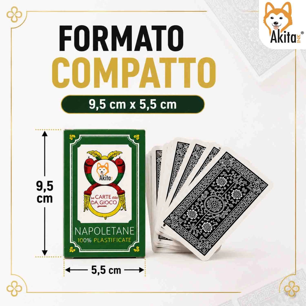 Akitaink 12 Mazzi Carte Napoletane Plastificate da Gioco