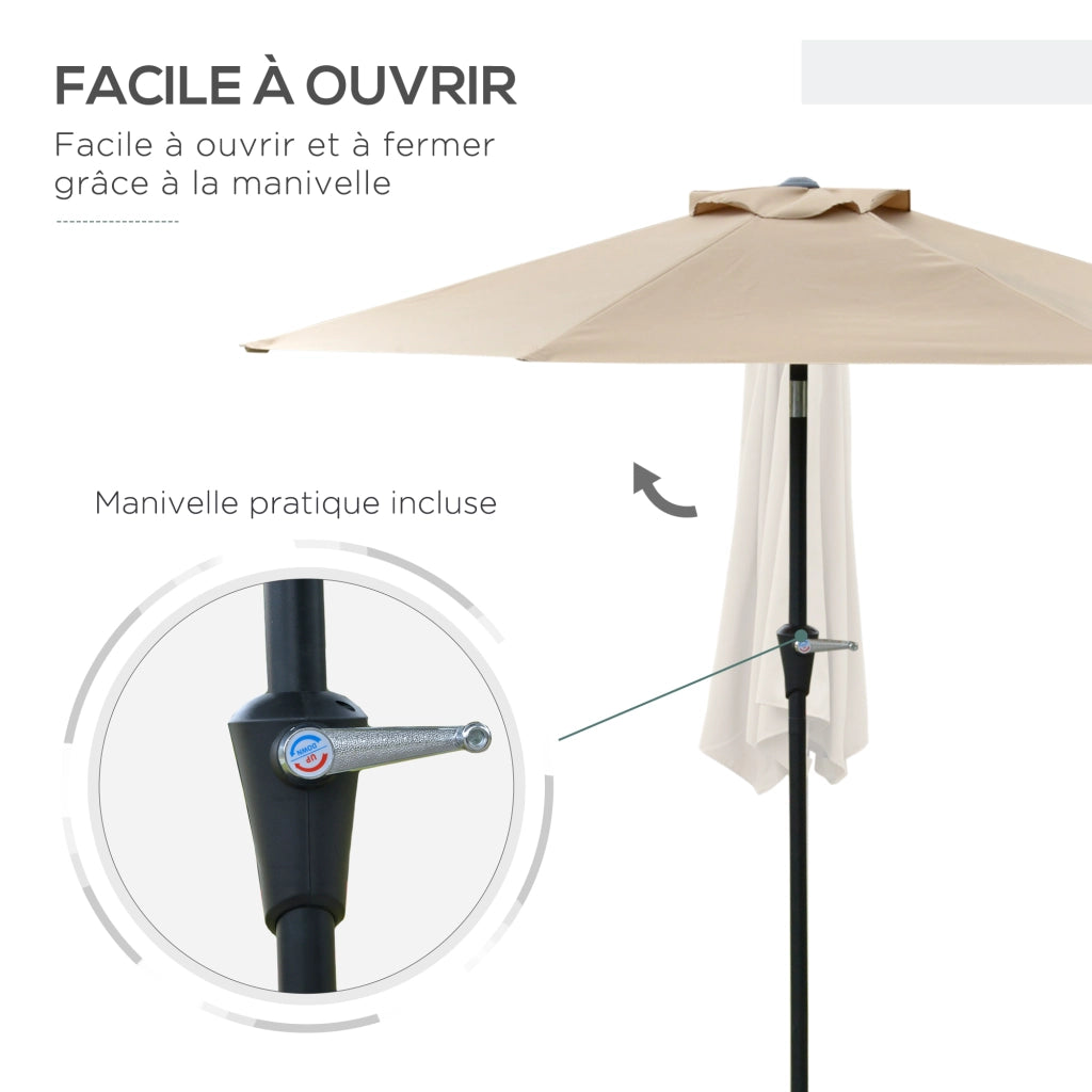 Ombrellone da giardino esagonale inclinabile ¨C zephmum ¨C beige ? 2,3x2,16 m