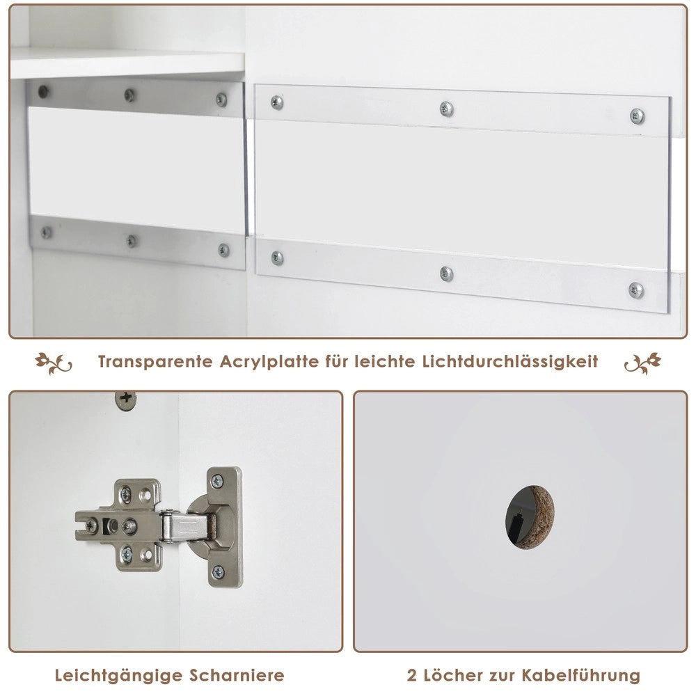 Credenza Laccata con LED 16 Colori ¨C MINIMAL ¨C Bianco Lucido