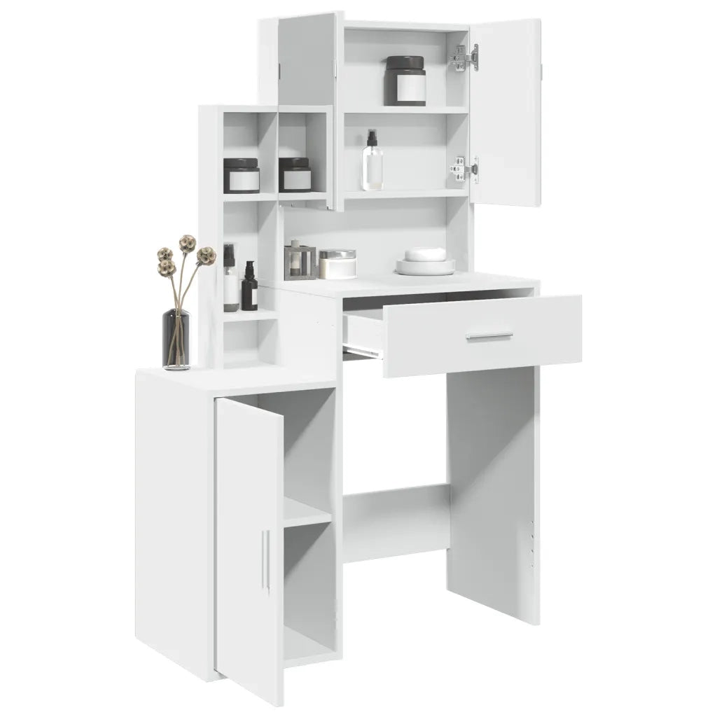 Toeletta con Armadietto Bianco 80x35x132 cm