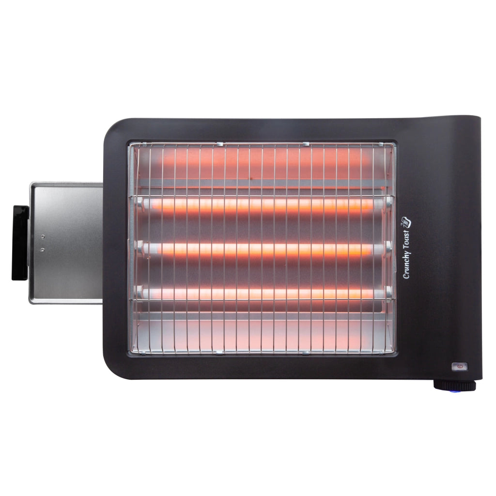 Tostapane elettrico piano 4 fette 900W, area ampia 25,5x20,2 cm con 6 livelli tostatura e resistenze al quarzo - Sogo