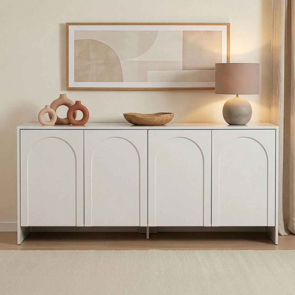 Credenza in legno "Arlen" - 180 x 45 x 80 cm - Bianco