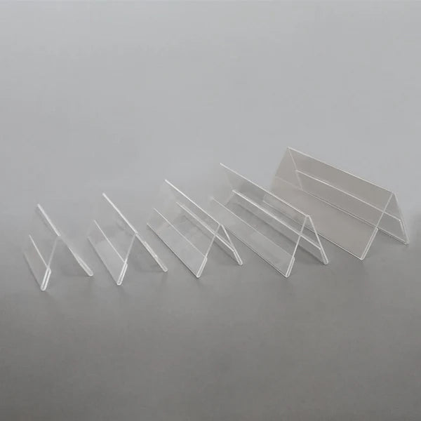 Segnaposto in plexiglass con base a V portanome eventi congressi - 20 x 8 x 8