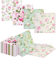 Serviette in carta 40 pezzi - Disegni fiorali - 33x33cm - Decorazione di primavera - Tavola da festa - Serviette tematiche
