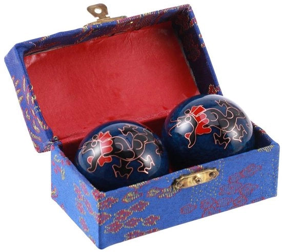 Palline di Baoding - 2 pezzi - Palline per ridurre lo stress - Palline da massaggi per le mani - Esercizi per le mani - Nero - 4,5 cm di diametro - Palline da stress