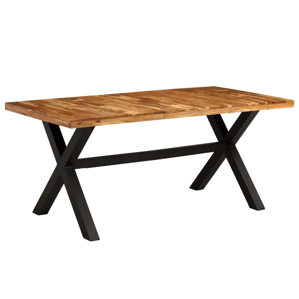Set Tavolo da Pranzo 7 pz Legno Massello di Acacia e Mango 275333