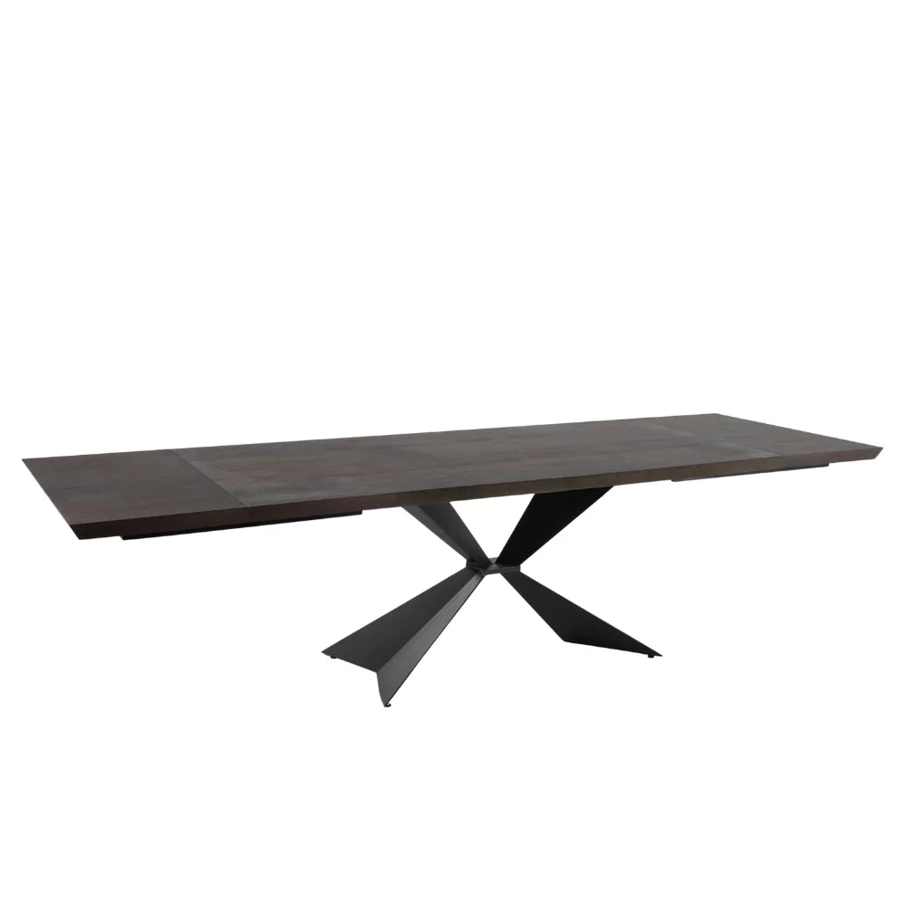Tavolo da pranzo allungabile in legno impiallacciato rovere termocotto Taurus 200-300x100 cm fino a 12 posti Made in Italy | Duzzle