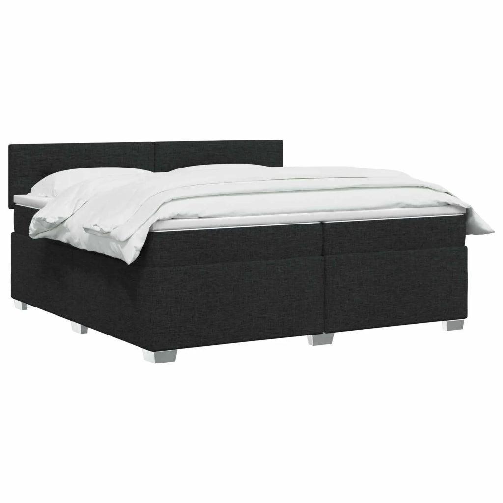 Letto box spring con materasso Nero 200 x 200 cm Tessuto 3450560