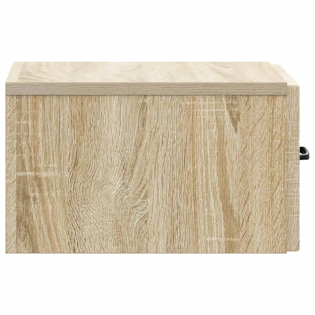 Set di 2 Comodini | Armadio da Notte | Mobiletto da notte a muro Rovere Sonoma 34,5 x 33 x 20 cm