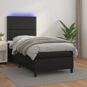 Giroletto a Molle con Materasso e LED-Struttura Letto Nero 90x200 cm Similpelle 855231