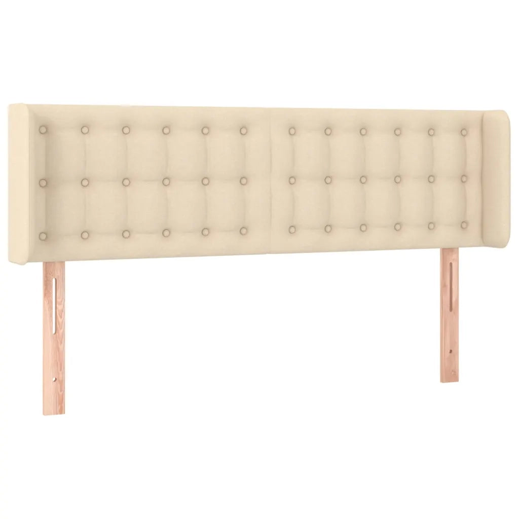 Testiera | Testata ad Orecchio Crema 147x16x78/88 cm in Tessuto