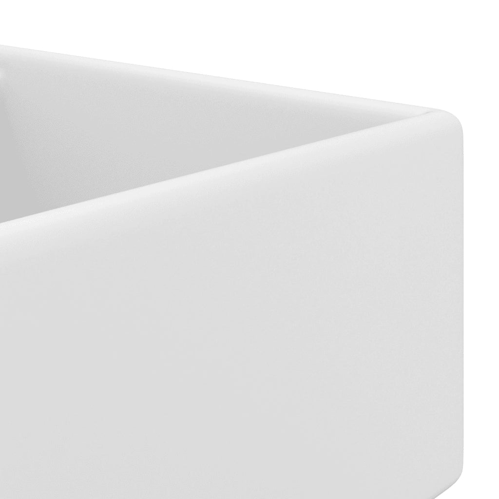 Lavabo Troppopieno Quadrato Bianco Opaco 41x41cm Ceramica cod mxl 44396