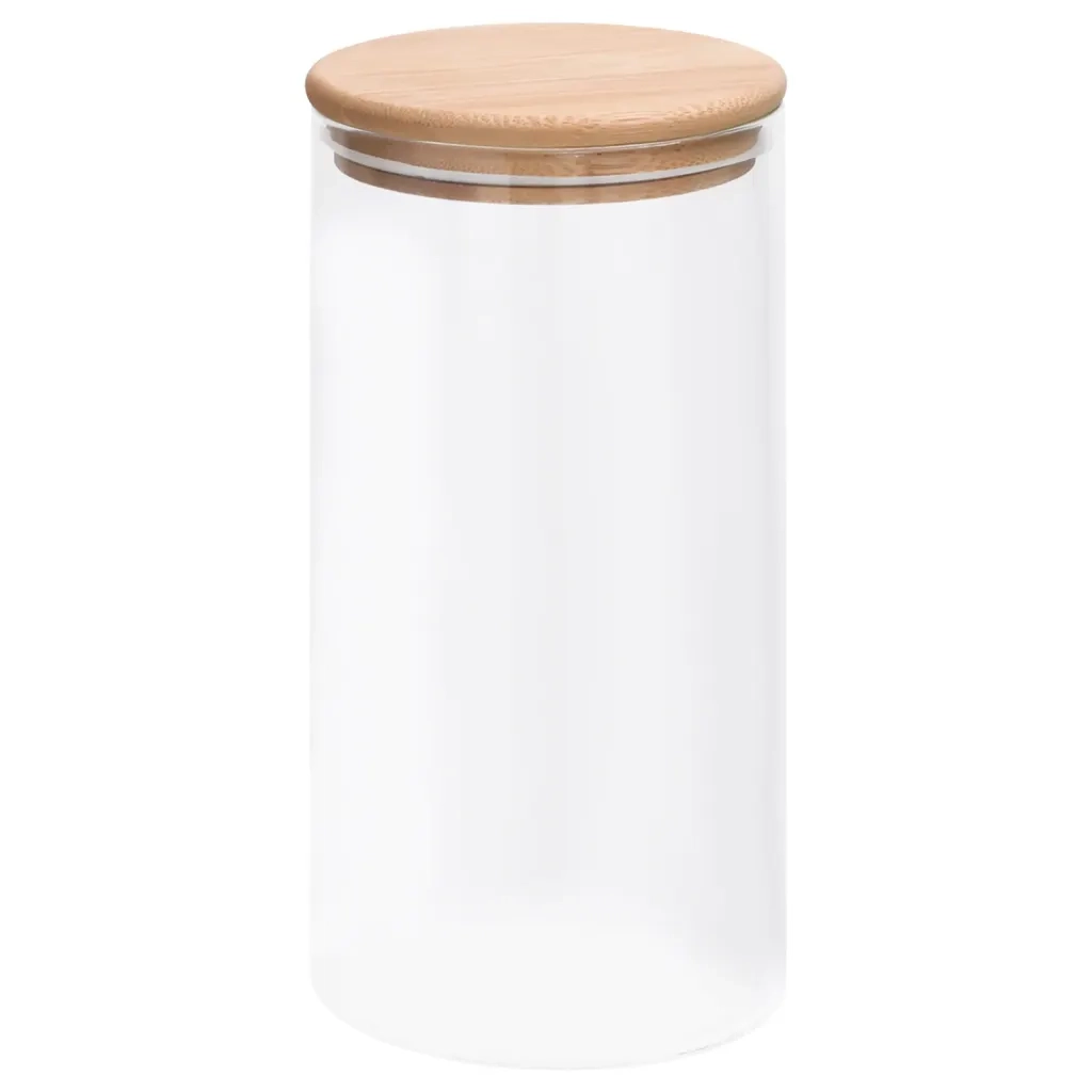 Barattoli di Vetro con Coperchio in Bambù 4 pz 1200 ml 150705