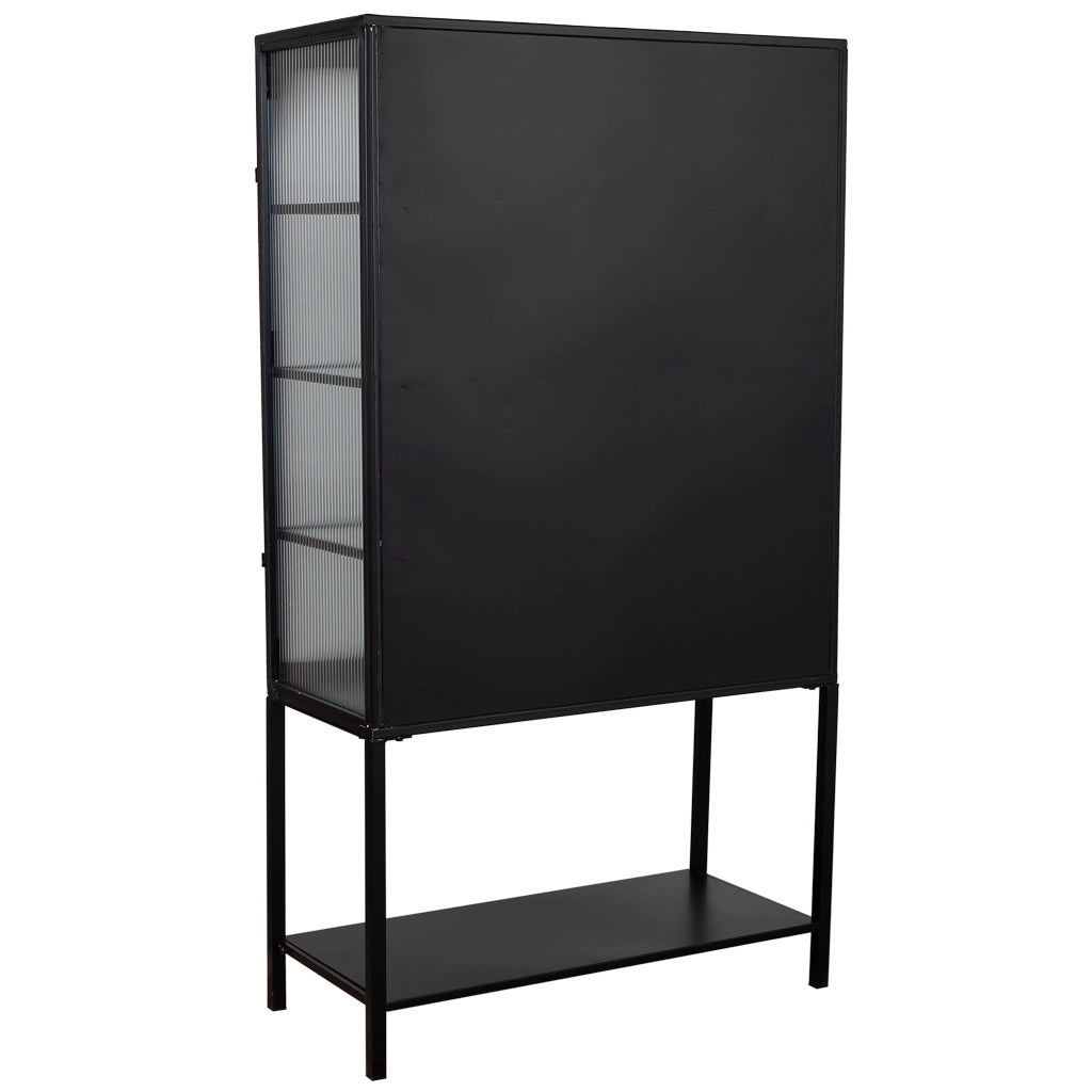 Vetrina in metallo laccato nero a 2 porte 88x44x160