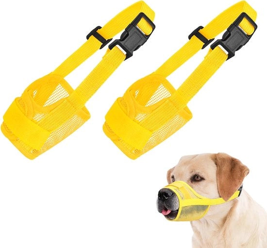 Mascara per Cani 2 pezzi - Anti Morsicatura e Resistente allo Sfuggimento - Adattabile e Morbida - Idonea per Cani di 6-13kg (Riconosciuta dal Veterinario)