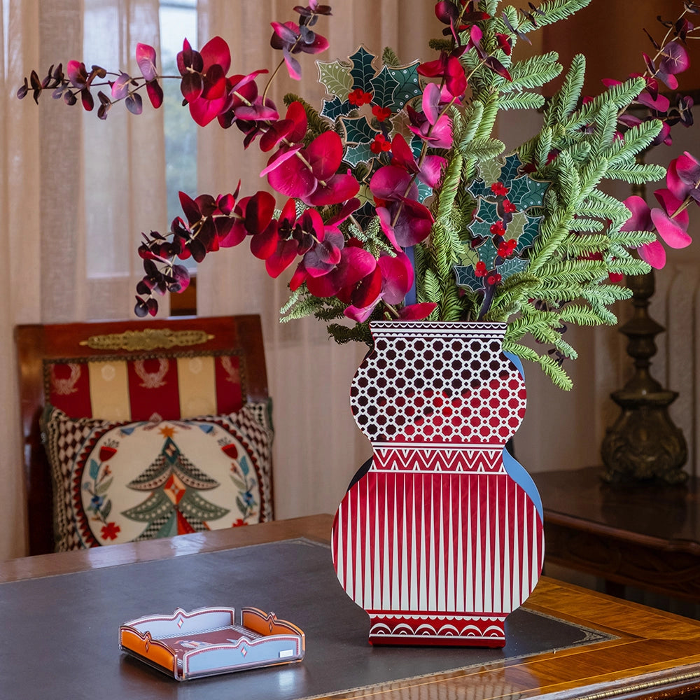 VASO GIUDECCA GRANDE IN CRISTALLO ACRILICO DECORATO PRAGA