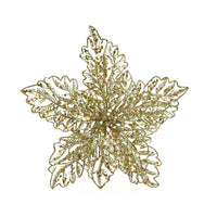 Poinsetta Glitter Oro 10 Cm