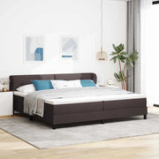 Letto a molle con testiera Marrone Scuro 200 x 200 cm Tessuto 3340048